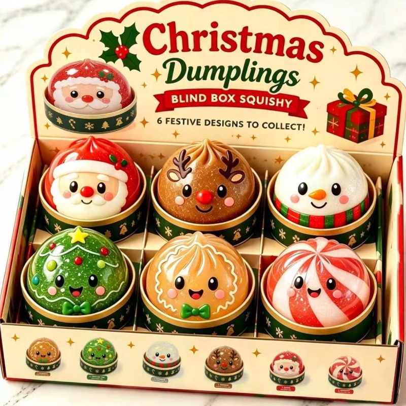 Kids Toys Xmas - Kotak Mainan Squishy Dumpling Natal Isi