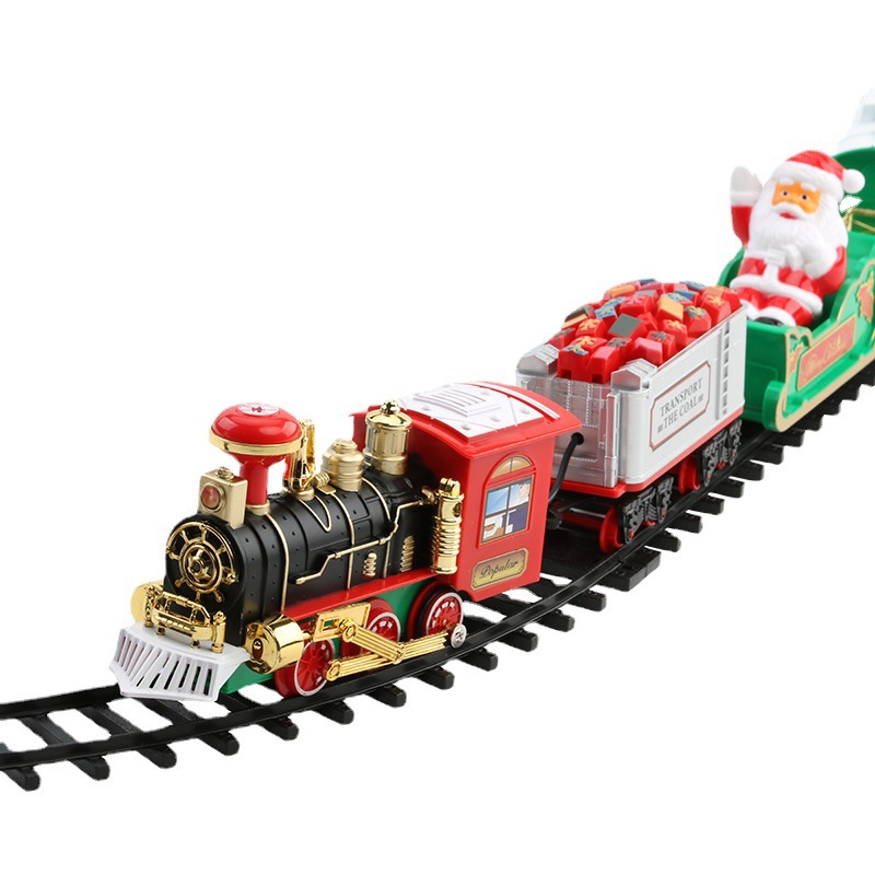 Kids Toys Xmas - Set Kereta Natal Elektrik dengan Lampu