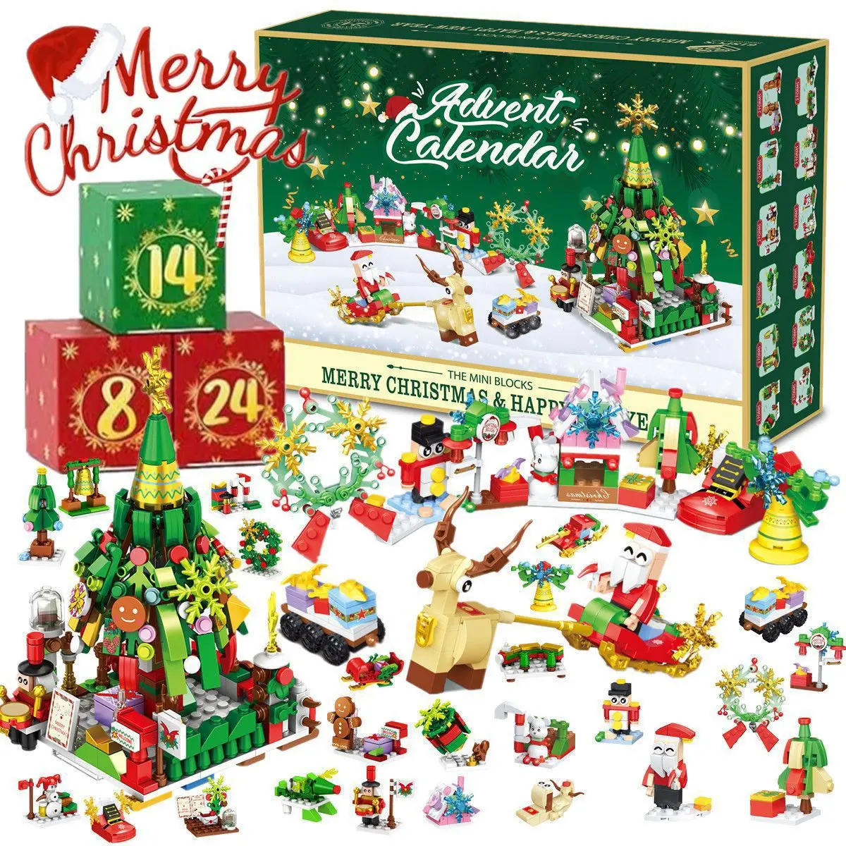 Kids Toys Xmas - Mainan balok bangunan bertema Natal terbaru,
