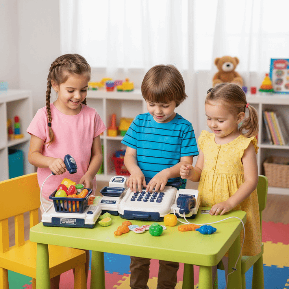 Simulasi Puzzle Mesin Kasir Su - Toy Cash Register ulasan dan harga